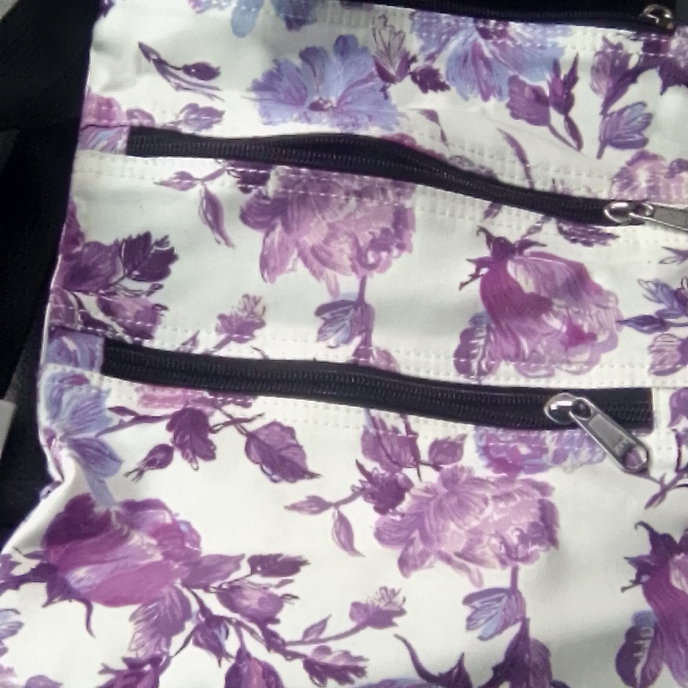 Floral Purple and White Women's Bag